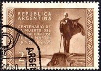 [The 100th Anniversary of the Death of San Martin, 1850-1950, type LI]