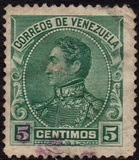 [Simón Bolívar, 1.783 - 1.830. Inscripción: "CORREOS DE VENEZUELA", tipo AI]