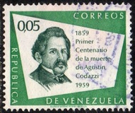[The 100th Anniversary of the Death of Agustin Codazzi, Geographer, 1793-1859, type AXX]