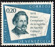 [The 100th Anniversary of the Death of Agustin Codazzi, Geographer, 1793-1859, type AXX2]