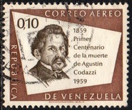 [Airmail - The 100th Anniversary of the Death of Agustin Codazzi, Geographer, 1793-1859, type AXX5]