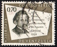 [Airmail - The 100th Anniversary of the Death of Agustin Codazzi, Geographer, 1793-1859, type AXX9]