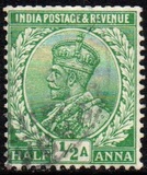 [King George V, 1865-1936 - Inscription "INDIA POSTAGE", тип XAW]