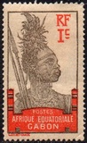 [Warrior - Inscription "AFRIQUE EQUATORIALE GABON" - Yellowish Paper, type I1]