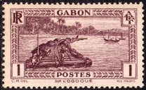 [Colonial Drawings - Timber Raft on the Ogowe River, τύπος AE]