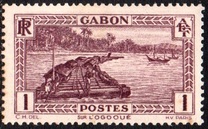 [Colonial Drawings - Timber Raft on the Ogowe River, τύπος AE]