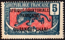 [Middle Congo Postage Stamps Overprinted "AFRIQUE EQUATORIALE - FRANCAISE", typ F4]