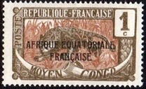 [Issues of 1907-1922 Overprinted "AFRIQUE EQUATORIALE FRANCAISE", type F]
