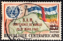 [Union of African States and Madagascar Conference, Bangui - Overprinted "U.A.M. CONFERENCE DE BANGUI 25-27 MARS 1962" and Surcharged 50F, タイプ W]