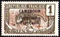 [Middle Congo Postage Stamps Overprinted "CAMEROUN Occupation Francaise", type D]