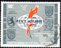 [Airmail - West Germany's Victory in Football World Cup Championships - Issues of 1974 Overprinted "7th JULY 1974 R.F.A. 2 HOLLANDE 1 7 JUILLET 1974", Вид QN1]