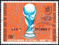 [Airmail - West Germany's Victory in Football World Cup Championships - Issues of 1974 Overprinted "7th JULY 1974 R.F.A. 2 HOLLANDE 1 7 JUILLET 1974", Вид QO1]