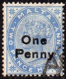 [Queen Victoria Surcharged, type D1]
