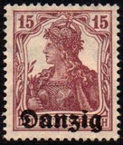 [German Stamps Overprinted "Danzig", type A2]