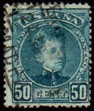[King Alfonso XIII - Blue Control Numbers on Backside, type AT8]
