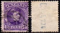[King Alfonso XIII - Control Number on Backside - New Colors, type AT12]