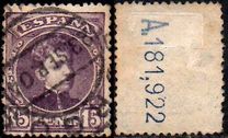 [King Alfonso XIII - Control Number on Backside - New Colors, type AT14]
