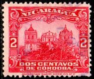 [Government Building in Managua and León Cathedral Stamps of 1914 in New Colors, type CH2]