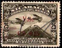 [Airmail - Airplanes over Momotombo Stamps of 1929 Surcharged, type FQ3]