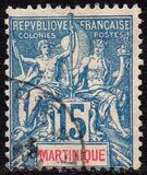 [Inscription "MARTINIQUE" in Red or Blue Colour, प्रकार F6]