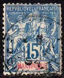 [Inscription "MARTINIQUE" in Red or Blue Colour, प्रकार F6]