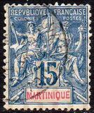 [Inscription "MARTINIQUE" in Red or Blue Colour, प्रकार F6]