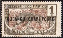 [Middle Congo Postage Stamps Overprinted "OUBANGUI-CHARI-TCHAD", type A]