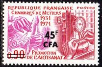 [The 40th Anniversary of 1st Meeting of Crafts Guilds Association - Stamp of France Surcharged, प्रकार EQ]