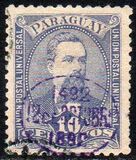 [The 400th Anniversary of the Discovery of America - No. 30 Handstamped "1492 12 DE OCTUBRE 1892" in Violet, type S]
