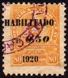 [Coat of Arms - Issues of 1913 Overprinted "HABILITADO en 0.50 1920" and Surcharged, type DA]