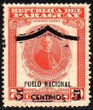 [Airmail - National Mourning for Archbishop of Paraguay - Overprinted "DUELO NACIONAL 5 CENTIMOS 5" and Surcharged, type MS]