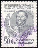 [Airmail - The 150th Anniversary of the Birth of Marshal Francisco Solano Lopez, 1827-1870, type BRP1]