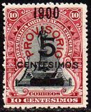[Issue of 1897 Overprinted "1900" and Surcharged "5 CENTESIMOS" and Bar, Tip DJ]
