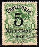 [Issues of 1900 and 1906 Overprinted "PROVISORIO" and Surcharged "5 MILESIMOS (or CENTESIMOS) 1910", Tip EI]