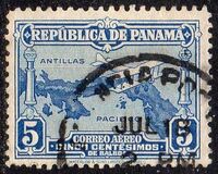 [Airmail - Map of Panama, type BZ]