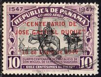 [Airmail - The 100th Anniversary of the Birth of Jose Gabriel Duque, philanthropist, 1849-1918 - Issue of 1948 Overprinted "CENTENARIO DE JOSE GABRIEL DUQUE" "18 de Enero de 1949", type FV1]