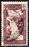 [Airmail - Falls of R. Litani and Winter Sports Field "Les Cedres", type DU1]