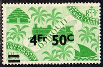 [Issue of 1943 Surcharged, tyyppi BQ6]