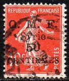 [French Postage Stamps Surcharged & Overprinted "O.M.F. - Syrie" - "Value" in 2 Lines, Tip I1]