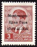[Yugoslavia Postage Stamps of 1939 Overprinted "Montenegro ЦРНА ГОРА 17-IV-41-XIX", type A4]