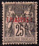 [French Postage Stamp No.81 Surcharged in Red, type A3]