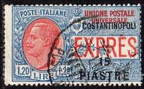 [Express Stamp - Italy Postage Stamps Overprinted "COSTANTINOPOLI" and Surcharged New Value - Constantinople Issue, type V9]