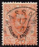 [King Umberto - Italian Postage Stamps Overprinted "Colonia Eritrea", type D1]