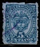 [Coat of Arms - Inscription "CORREOS NACIONALES DE LOS EE. UU. DE COLOMBIA", Scrivi AX]