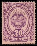 [Coat of Arms - Inscription "CORREOS NACIONALES DE LOS EE. UU. DE COLOMBIA", Scrivi AZ]