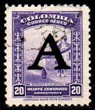 [Airmail - Previous Issues Overprinted A = "Avianca", type QJ]