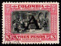 [Airmail - Previous Issues Overprinted A = "Avianca", type QR]