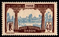 [Libreville - Inscription "AFRIQUE EQUATORIALE GABON", тип J5]