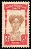 [Bantu Woman - Inscription "AFIQUE EQUATORIALE GABON", type K1]