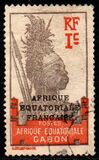 [Issues of 1911-22 in New Colors - Inscription "AFRIQUE EQUATORIALE FRANCAISE" - Warrior, veids P]